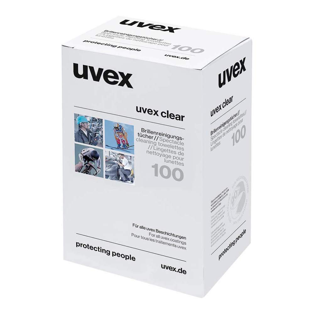 Uvex 9963-000 Cleaning Towelettes, Pack of 100, White, 100 count (Pack of 1)