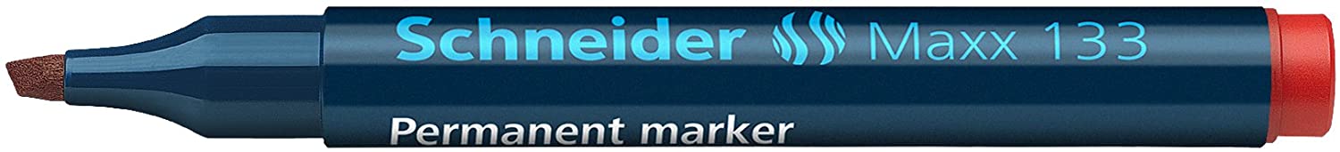 Schneider 133 Permanent Marker Chisel Tip - Red (Pack Of 10), Black, 1 count (Pack of 10) - Image 4