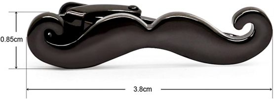 HONEY BEAR Mens/Boys Moustache Beard Tie Clip Bar for Skinny Narrow Size/Normal Size Tie Stainless Steel for Business Wedding Gift - Image 3