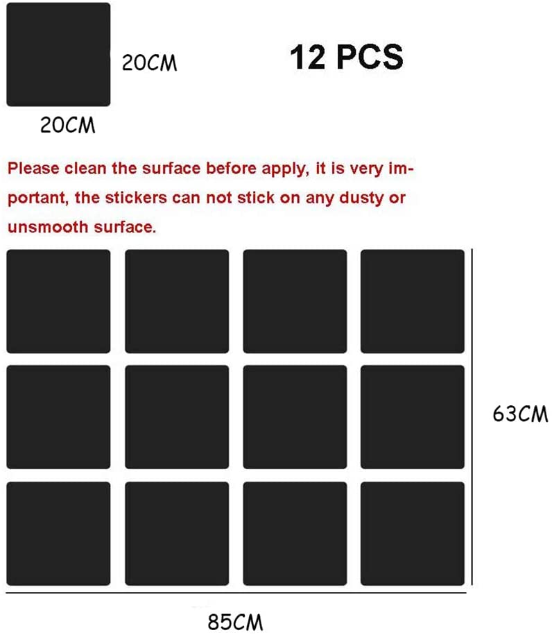 Mirror Wall Stickers Decoration, 12 Pcs DIY Removable Square Wall Stickers Art Wall Decals - Image 3