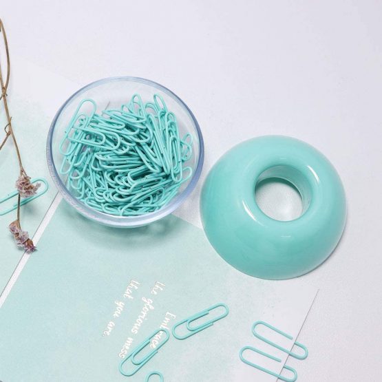 MultiBey Mint Green Paper Clips, 100 Pack 28mm Metal Medium Paperclips with Magnetic Clip Holder, Suitable for Home Office School Use(Mint Green) - Image 4