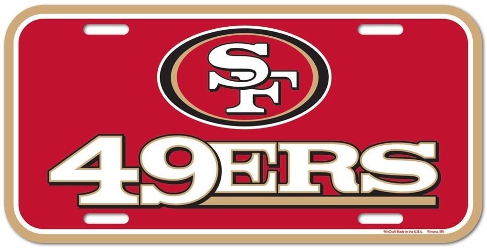 NFL San Francisco 49ers License Plate, Team Color, One Size