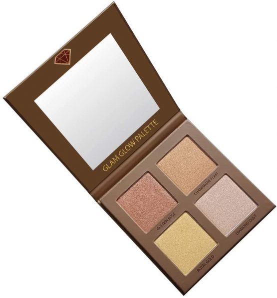 Highlighter Make-up Bronzer Powder Palette - Face Highlighter Makeup Palette Set With Mirror - 4 Highly Pigmented Shimmer Colors For Highlighting And Contouring - Vegan, Cruelty Free & Hypoallergenic - Image 3