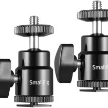 SMALLRIG Ball Head Mount (2 Pack) with Cold Shoe Adapter for Light Stand DSLR Camera Tripod- 2059