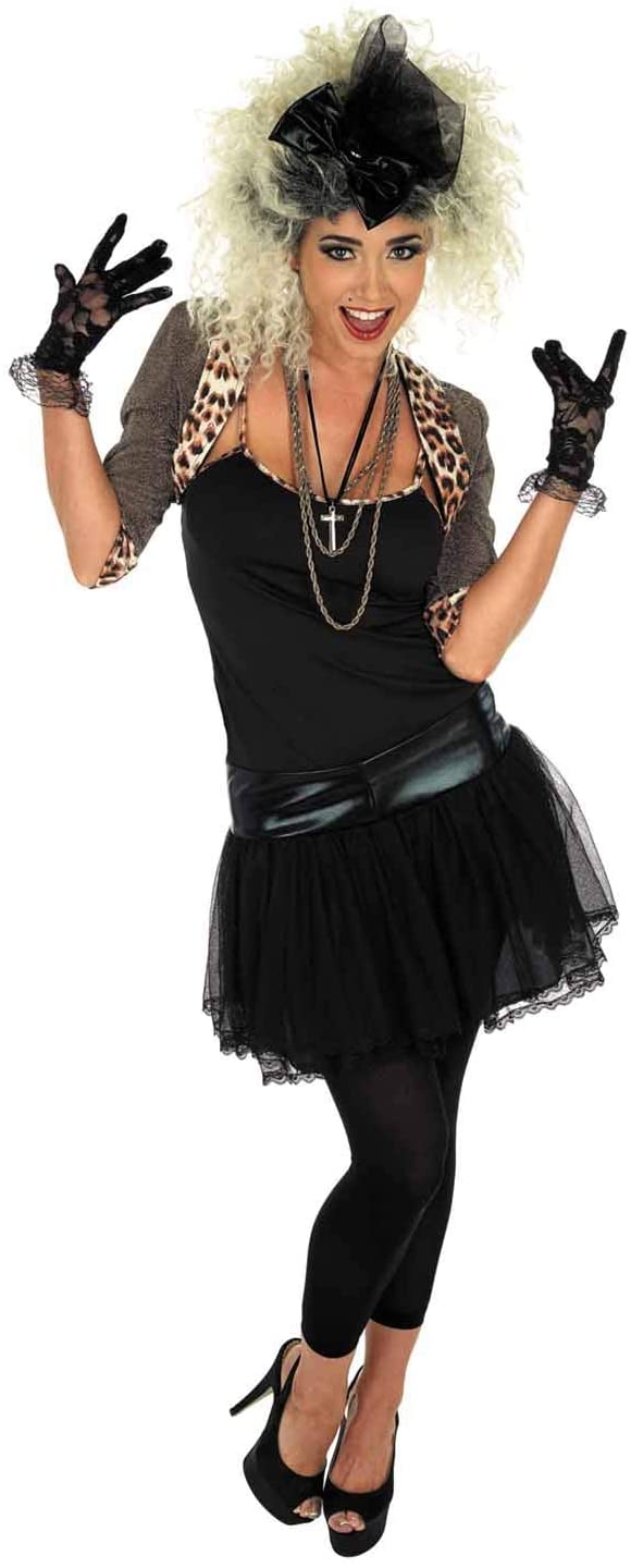 80's fancy dress ladies Ladies 80s Costume Set 1980s Party Girl T-shirt Rainbow Skirt Girls Fancy Dress