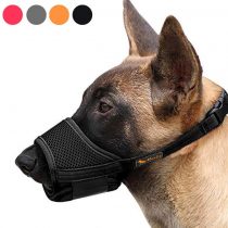 HEELE Dog Muzzle Breathable Mesh and Durable Nylon Dog Muzzle with Adjustable Loop and Soft Pad Dog Training Muzzle Prevent for Barking Biting and Chewing (Black, S)