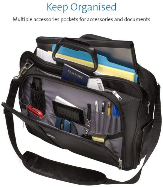 Kensington Contour Laptop Roller Bag - 17 Inch Ergonomic Roller Bag, Laptop Carry On Case with SnugFit Protection System, Black (62348) - Image 4