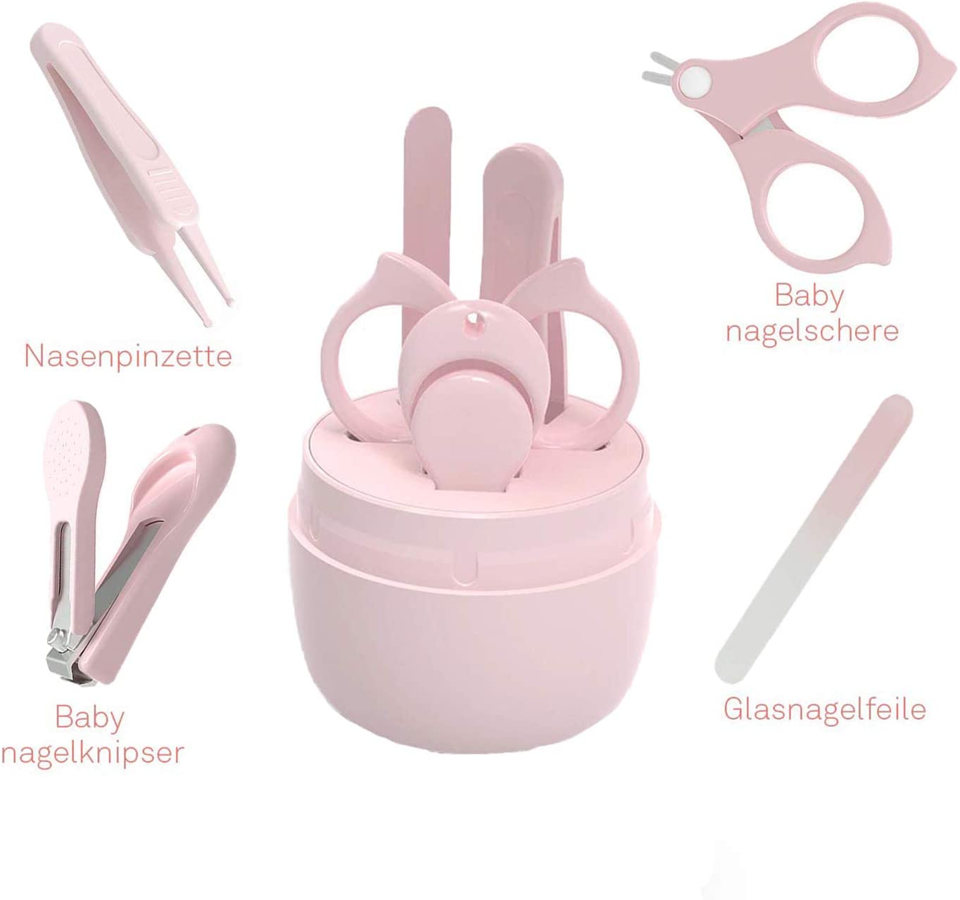 Dr Gym 3-in-1 Infant Nail Care Set – Scissors, Clippers & File (Pink, BPA-Free)