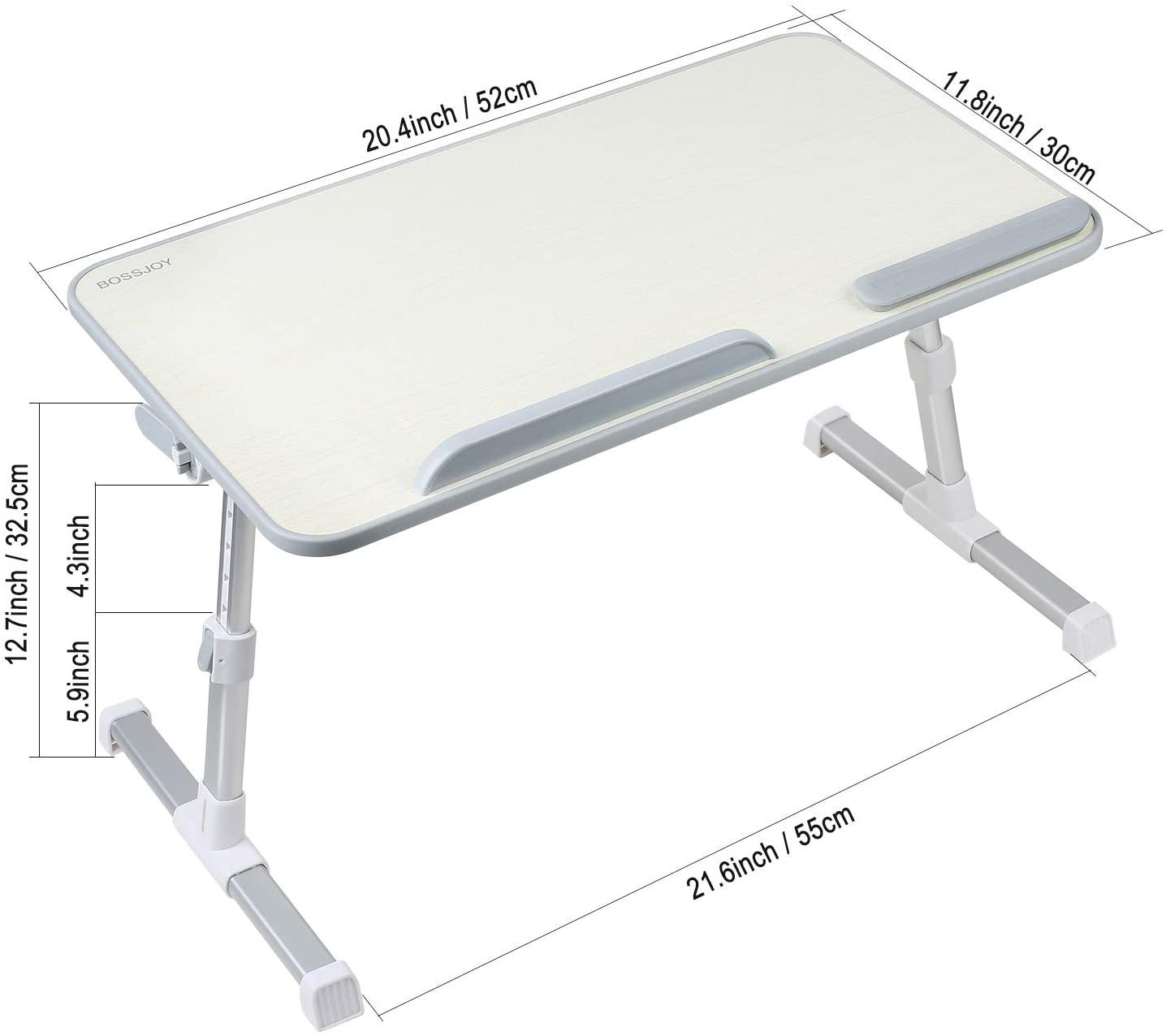 Height and Angle Adjustable Laptop Bed Table Stand Tray Lapdesk Foldable Breakfast Tray for Sofa Bed, Terrace, Balcony, Garden,Beach - Image 4