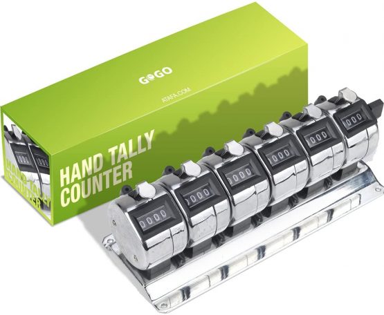 GOGO 6-Unit Counter, Mechanical Tally Meter, Chrome Plated Multiple-unit Desktop Tally Counter for Event, People, Inventory - Image 2