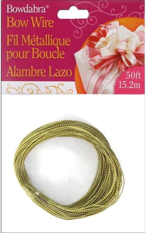 Darice Bowdabra, Bow Wire, Gold, 50'
