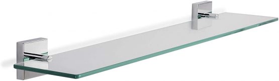 Croydex QM441441 Flexi-Fix Chester Glass Shelf, Silver, 54 x 617 x 134mm