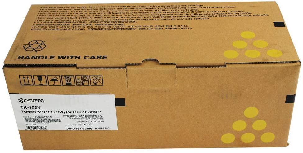 Kyocera Toner Cartridge TK-150 Y - YELLOW - 6.000 Pages High Capacity Genuine Premium Printer Toner - 1T05JKANL0 - 0T5JKANL - for FS-C1020MFP / FS-C1020MFP+