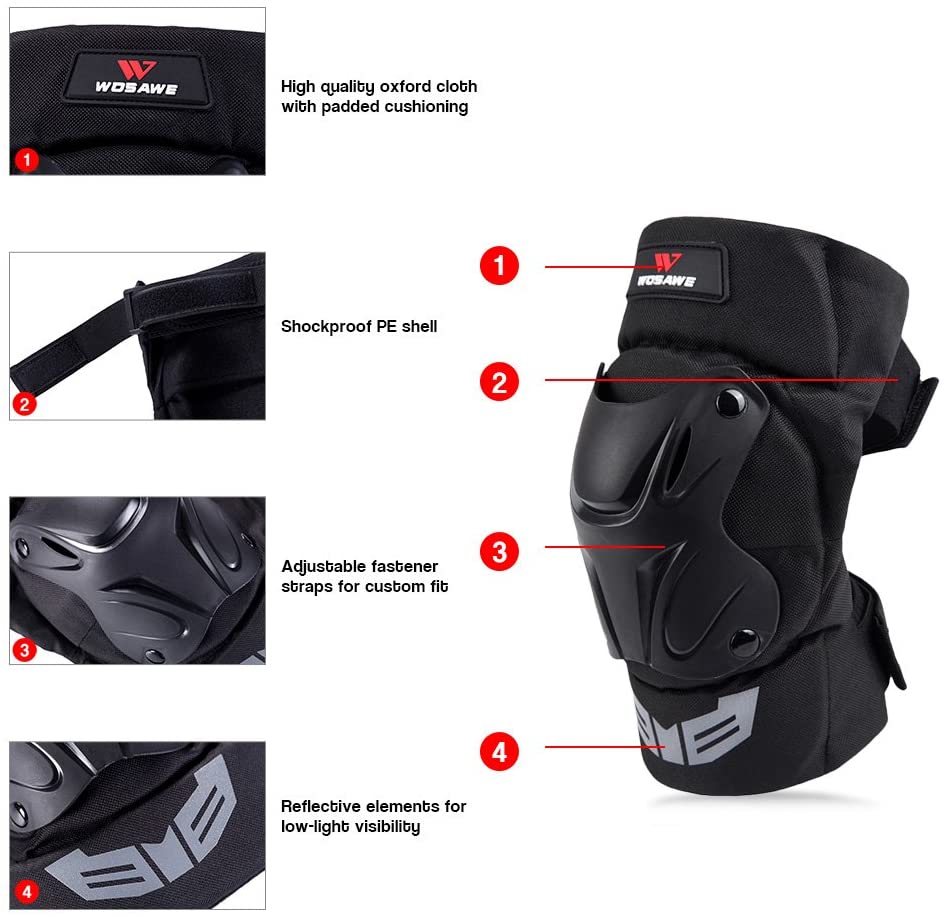 Lixada 1 Pair Cycling Knee Brace Bicycle MTB Bike Motorcycle Riding Knee Support Protective Pads Guards Outdoor Sports Cycling Knee Protector Gear - Image 3