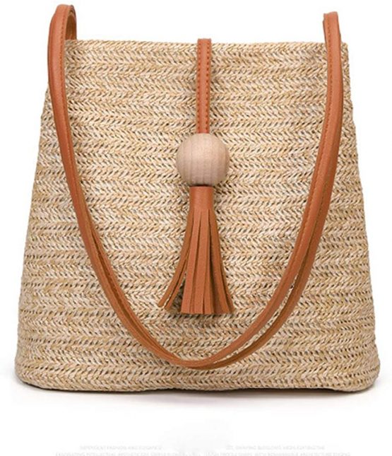 GL-Turelifes Tassel buckets Totes Handbag Women's Hobos and Shoulder Bags Crossbody Bag 3 Back Method (Brown Handle)