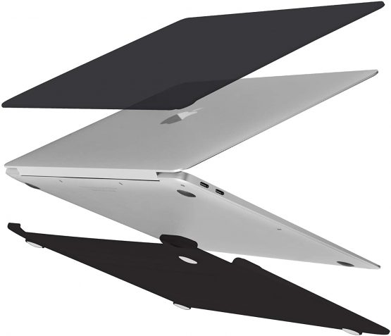 iNeseon Case Cover Compatible with MacBook Air 13-inch A2337(M1)/ A2179/ A1932, Slim Hard Shell Case + Keyboard Cover for 2021 2020 2019 2018 MacBook Air 13 with Touch ID, Black - Image 3