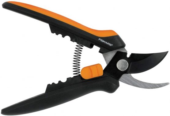 Fiskars Solid Snip Pruner, Floral SP14, Length: 24cm, Steel Blades/Plastic Handle, 1051601, Orange/Black - Image 3