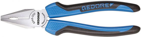GEDORE Combination pliers for cutting/holding/twisting, Long cutting edges, Dual-material grips, European pattern, Length 200 mm, 8245-200 JC