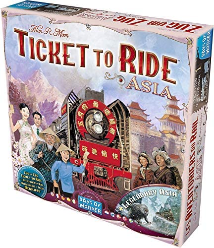 Days of Wonder Ticket to Ride Asia Board Game Expansion Ages 8 Plus For 2 to 6 players Average Playtime 30-60 Minutes, Multicolour