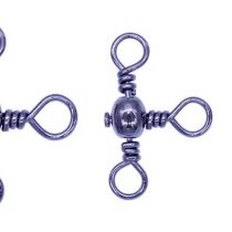 OKVGO 50pcs Set 3 Way Crossline Barrel Swivels for Fishing Rig with Size of 2 4 6 8 10 x10
