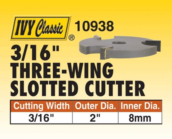 IVY Classic 10938 3/16" Three-Wing Carbide Slotted Cutter, 1/Hang Box, Width - Image 2