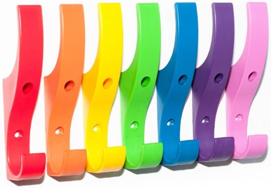 Toughook XL Large Unbreakable Plastic Safety Bag & Coat Hooks 7 Pack (Light Grey)