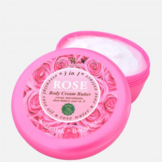 Body Cream Butter, Skin Rejuvenating Moisturiser with Natural Rose Oil and Rose Water; Natural Cocoa, Macadamia and Shea Butter, Vitamin E, Tattoo Care Cream, No Paraben, No Petrolatum, 250ml - Image 4
