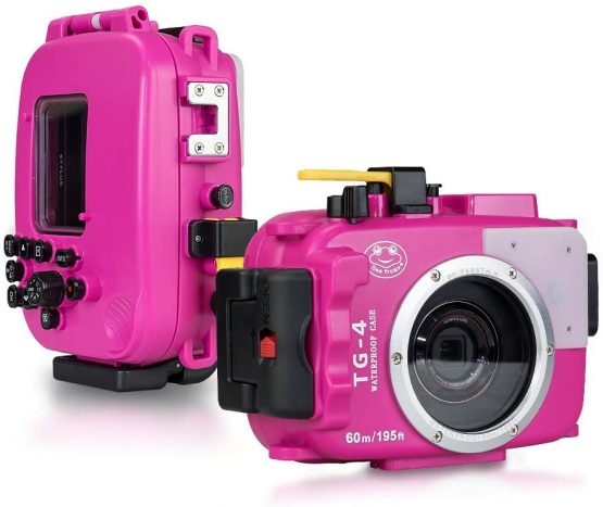 For Olympus TG-3/TG-4 Pink 195FT/60M Sea frogs Underwater camera waterproof diving housing - Image 2