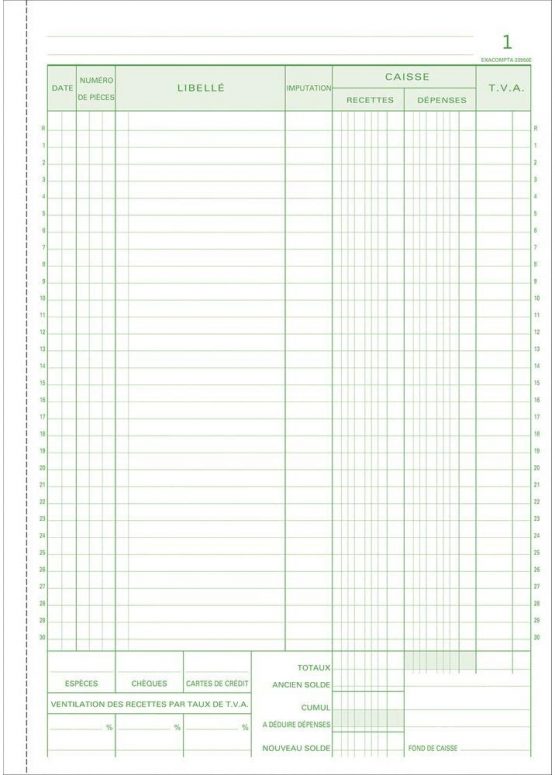 Exacompta A4 Vertical Duplicate Carbonless Copy French Printed Cash Record Book - Image 4