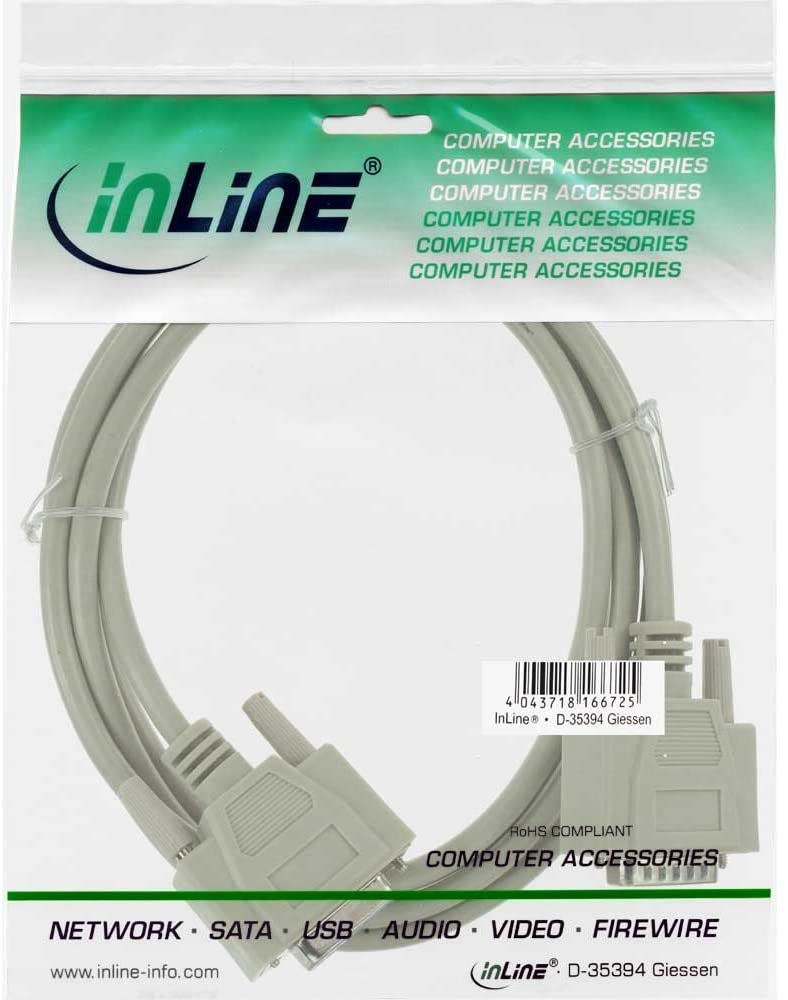 InLine Joystick extension - 15pin male/female - 2m - moulded, beige, 1x - Image 2