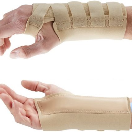 Actesso Beige Neoprene Wrist Support Brace - Carpal Tunnel Splint - Provides Pain Relief from Carpel Tunnel Syndrome, Sprains and Tendonitis (Right Hand, L)