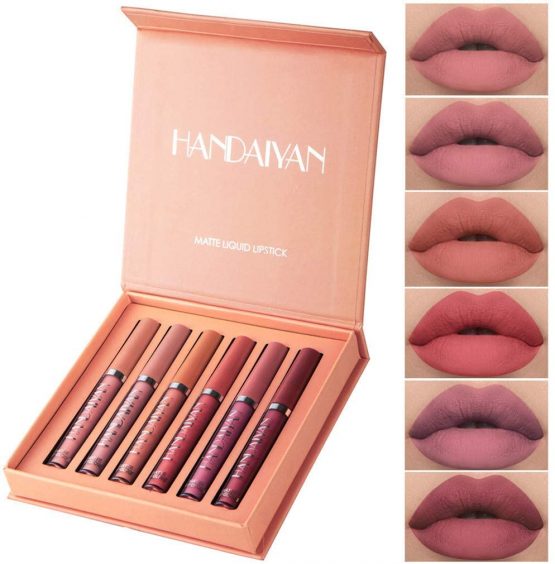 6 Colours Velvet Matte Non-Stick Lip Gloss Makeup Kit with Gift Box, BEEXY Long Lasting Waterproof Liquid Lipstick Set Lip Cosmetics (Color B) - Image 2
