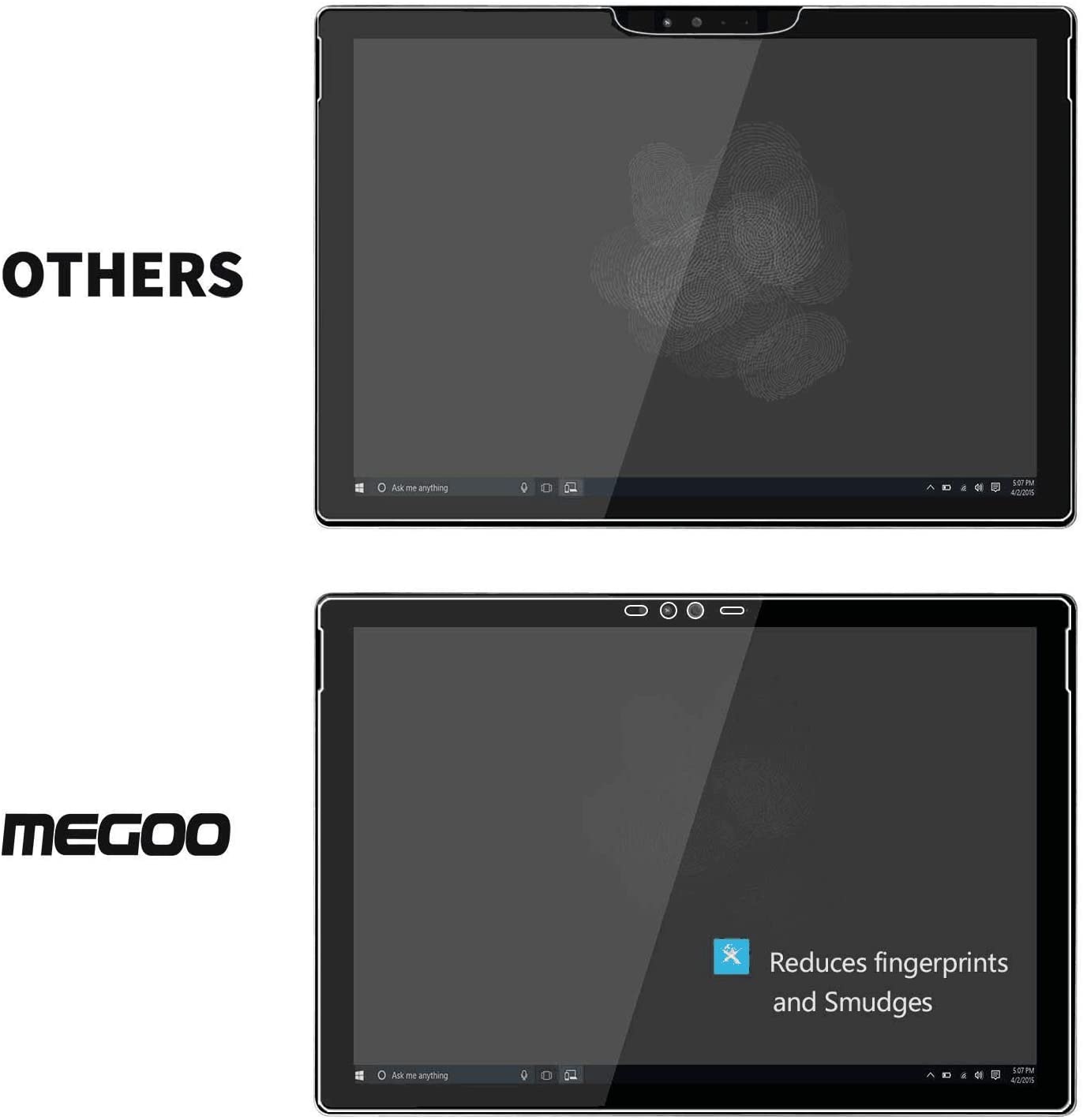 MEGOO Surface Book 2 Screen Protector, 9H Tempered Glass High Sensitivity - Image 4