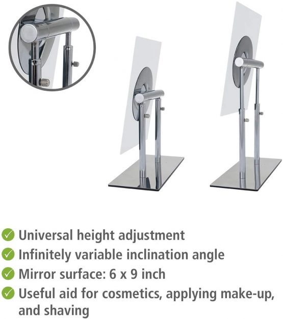 Wenko 3656420100 Standing beauty mirror Pinerolo, chrome, 1 Count (Pack of 1) - Image 2