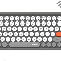 Bluetooth 5.0 Wireless Keyboard, Compact 84 keys Lightweight Keyboard, Silent Purple Office Keyboard,Retro Style,Matte Texture,Typewriter Design,Compatible with iPad, PC, Laptop, Phone (Gray)