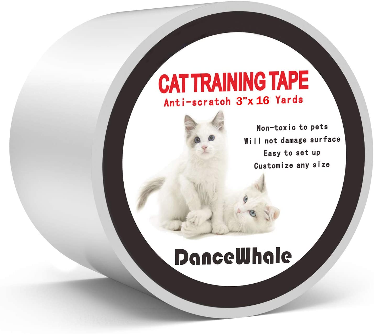 DanceWhale Anti Scratch Cat Training Tape, 3 Inches x 16 Yards Clear