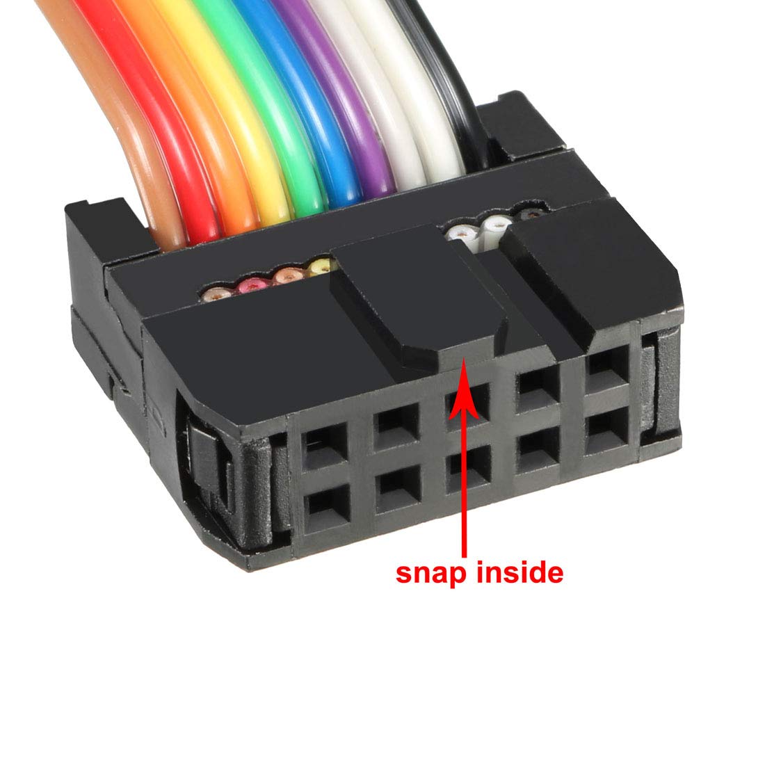 sourcing map IDC Rainbow Wire Flat Ribbon Cable 10 Pins 66cm Length 2.54mm Pitch Type-B, 10P-66cm - Image 4