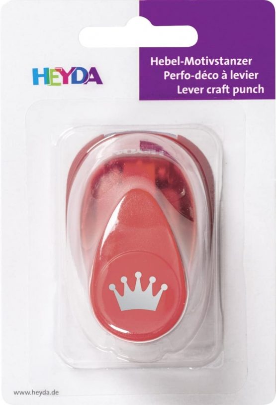 HEYDA 203687455 Decorative Punch Small Design Size Approx. 1.7 cm, Motif: Crown