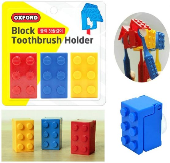 Kids Children Toothbrush Brick Holder Case Cover (3Pcs-BlockHolders)