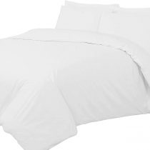 Linen Zone 400 Thread Egyptian Cotton, Double Duvet Cover Set - White