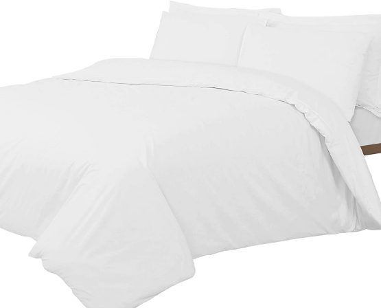 Linen Zone 400 Thread Egyptian Cotton, Double Duvet Cover Set - White