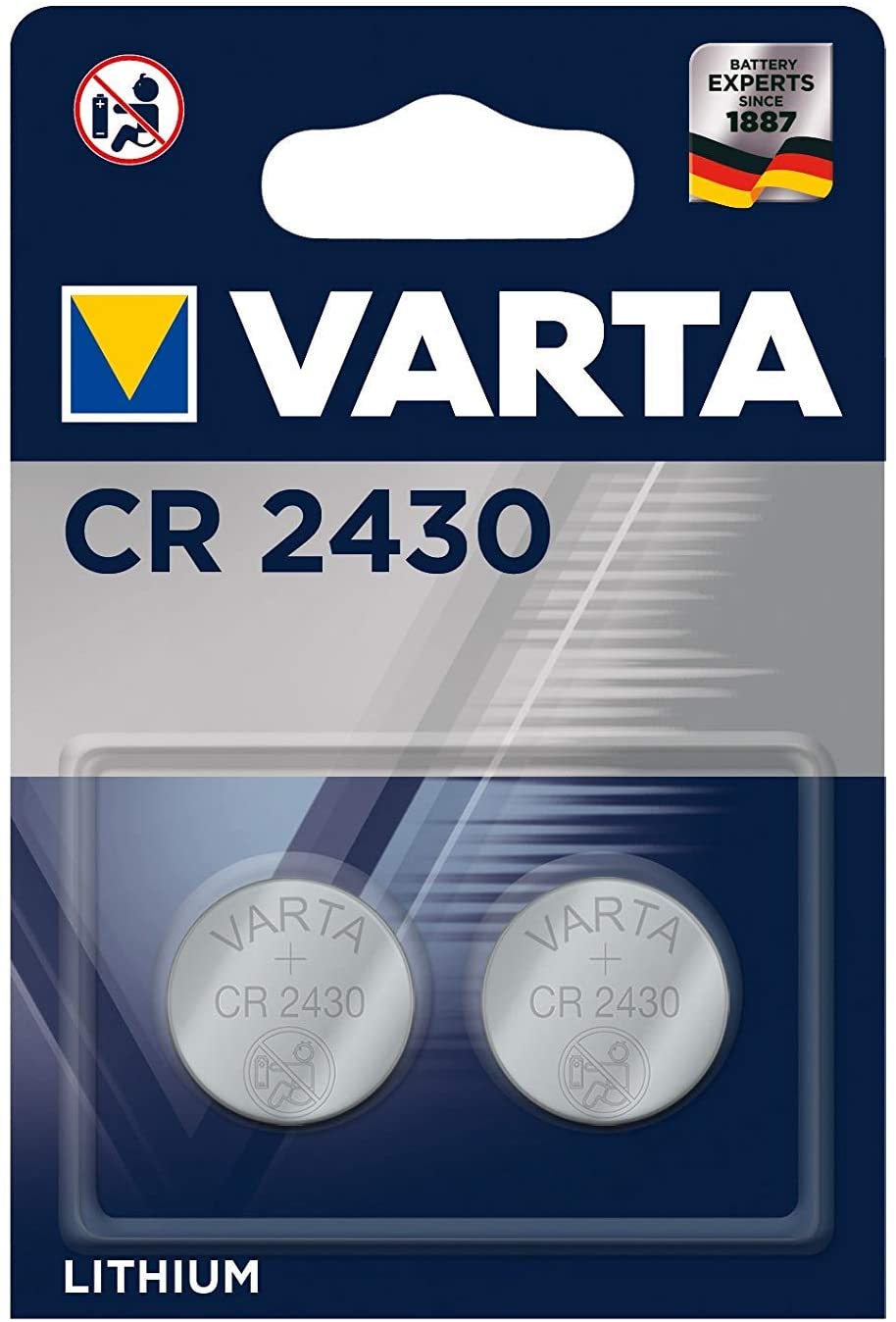 VARTA Batteries Electronics CR2430 Lithium button cell battery 2-pack, Button cells in original blister pack of 2