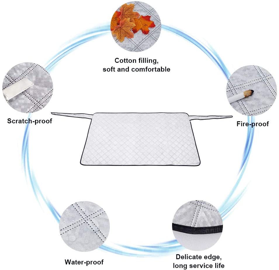JSCARLIFE Car Rear Windshield Cover Car Sun Shades Protector for Rear Windshield with Magnetic Edges Snow Ice Defense No Scratches Cotton Thicker Windshield Summer Winter Cover Fits for Most Cars - Image 4