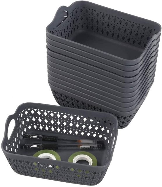 Gitany 12-pack Plastic Storage Basket Tray (Small)
