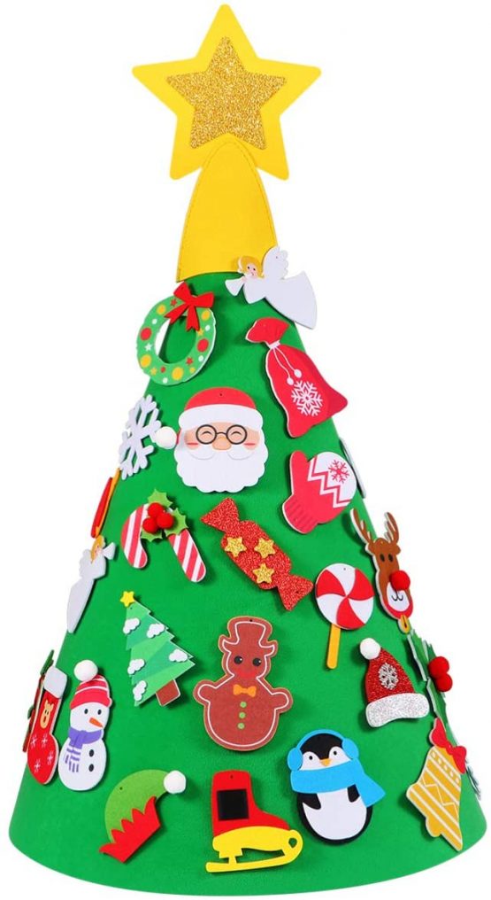 SUPVOX DIY Felt Tree with 29PCS Ornaments Kids Handmade Xmas Education Toy for Home Party Decor
