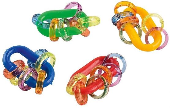 Medium Chain Link Rattle Parrot Foot Toys - Pack of 4