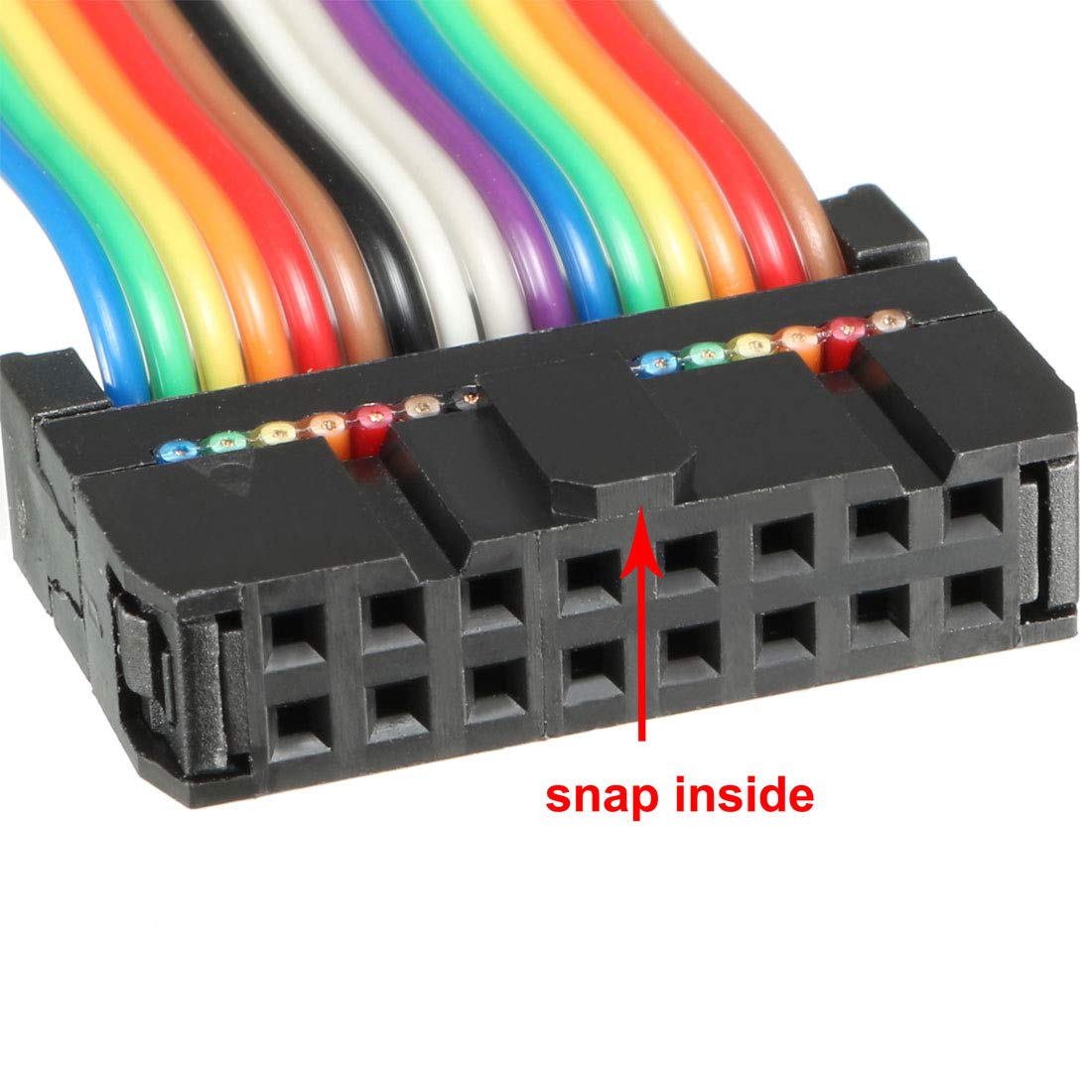 sourcing map IDC Rainbow Wire Flat Ribbon Cable 16 Pins 48cm Length 2.54mm Pitch 2pcs Type-B, 16P-48cm 2pcs - Image 4