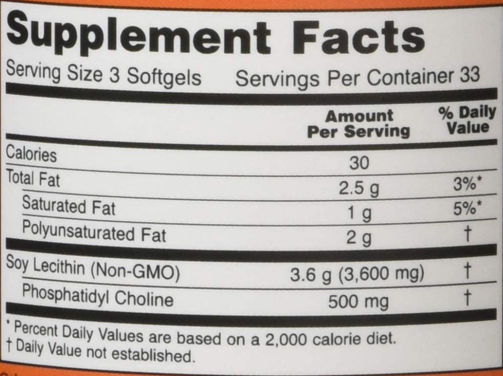 NOW Foods Lecithin, 1200mg Non-GMO - 100 softgels, No Color, 100 count (Pack of 1) - Image 3