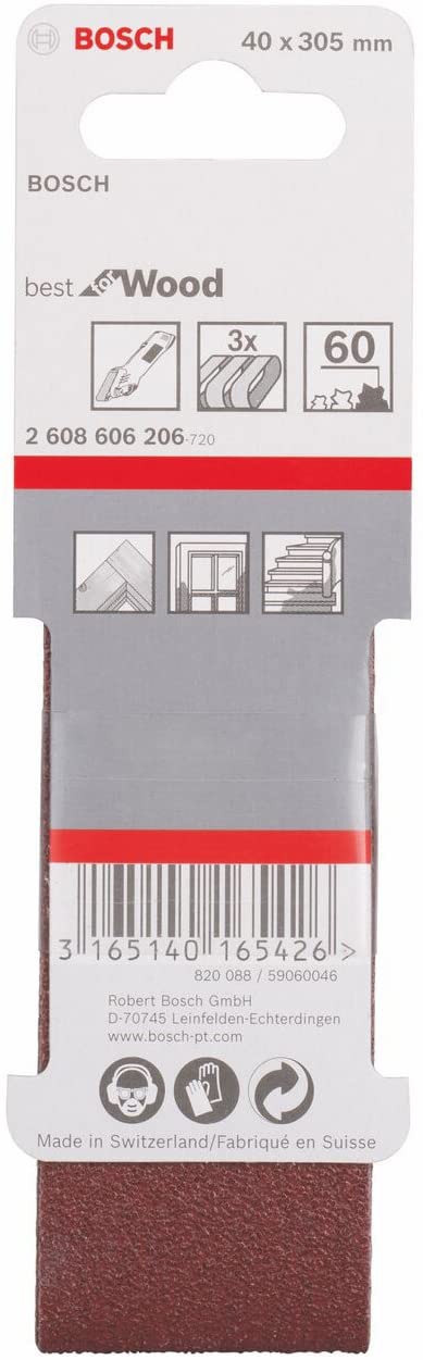 Bosch 3X PRO Paint on Wood and Hardwood X440 Sanding Belt for Sanders (for Paint on Wood Hardwood, 40 x 305 mm, Grit 60 - Image 2