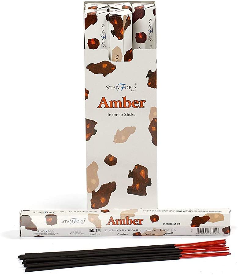 STAMFORD INC. 37111 Amber Incense Sticks, 20 Sticks x 6 Packs - Image 2